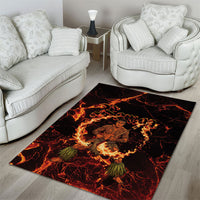 Samoa Siva Afi Dance Fireknife Area Rug Polynesian Heritage Fire Dance