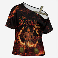 Samoa Siva Afi Dance Fireknife Cross Shoulder Shirt Polynesian Heritage Fire Dance