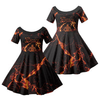 Samoa Siva Afi Dance Fireknife Family Matching Off Shoulder Maxi Dress and Hawaiian Shirt Polynesian Heritage Fire Dance
