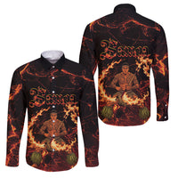 Samoa Siva Afi Dance Fireknife Family Matching Off Shoulder Short Dress and Hawaiian Shirt Polynesian Heritage Fire Dance