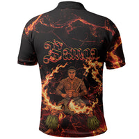 Samoa Siva Afi Dance Fireknife Polo Shirt Polynesian Heritage Fire Dance