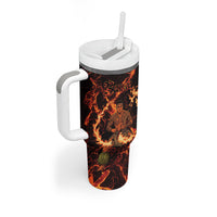 Samoa Siva Afi Dance Fireknife Tumbler With Handle Polynesian Heritage Fire Dance