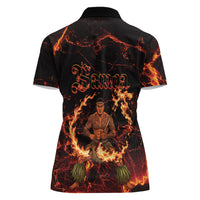 Samoa Siva Afi Dance Fireknife Women Polo Shirt Polynesian Heritage Fire Dance