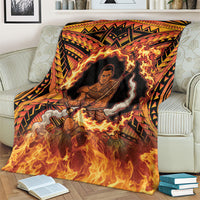 Samoa Siva Afi Dance Fireknife Blanket Samoan Tribal Motif Dancing in the Fire