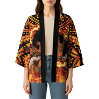 Samoa Siva Afi Dance Fireknife Kimono Samoan Tribal Motif Dancing in the Fire