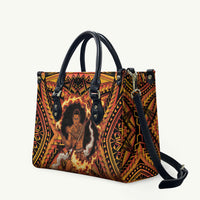 Samoa Siva Afi Dance Fireknife Leather Bag Samoan Tribal Motif Dancing in the Fire
