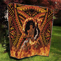 Samoa Siva Afi Dance Fireknife Quilt Samoan Tribal Motif Dancing in the Fire