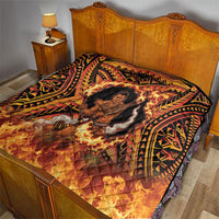 Samoa Siva Afi Dance Fireknife Quilt Samoan Tribal Motif Dancing in the Fire
