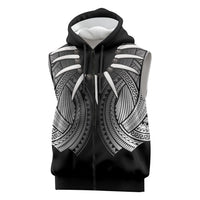 Samoan Ula Nifo Afi Tribal Sleeveless Zip Hoodie Polynesian Pattern