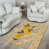 Maku'e Hawaiian Mango Palaka Area Rug Aloha Hibiscus Pikake Lei