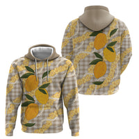 Maku'e Hawaiian Mango Palaka Hoodie Aloha Hibiscus Pikake Lei