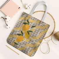 Maku'e Hawaiian Mango Palaka Tote Bag Aloha Hibiscus Pikake Lei
