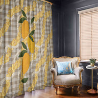 Maku'e Hawaiian Mango Palaka Window Curtain Aloha Hibiscus Pikake Lei