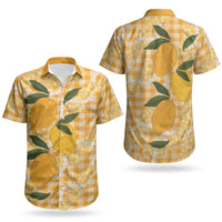 Alani Hawaiian Mango Palaka Couples Matching Tank Maxi Dress and Hawaiian Shirt Aloha Hibiscus Pikake Lei