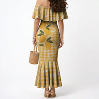 Alani Hawaiian Mango Palaka Mermaid Dress Aloha Hibiscus Pikake Lei