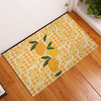 Alani Hawaiian Mango Palaka Rubber Doormat Aloha Hibiscus Pikake Lei