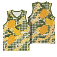 Uliuli Ahiahia Hawaiian Mango Palaka Basketball Jersey Aloha Hibiscus Pikake Lei