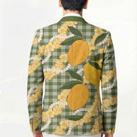 Uliuli Ahiahia Hawaiian Mango Palaka Blazer Aloha Hibiscus Pikake Lei