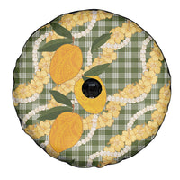 Uliuli Ahiahia Hawaiian Mango Palaka Spare Tire Cover Aloha Hibiscus Pikake Lei