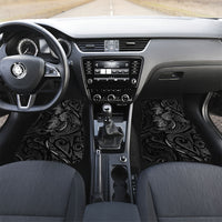 Hawaiian Mango Tribal Tattoo Car Mats Black White Pacific Traditional Pattern