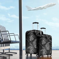 Hawaiian Mango Tribal Tattoo Luggage Cover Black White Pacific Traditional Pattern