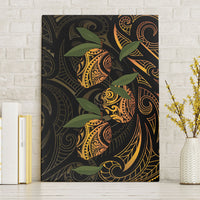 Hawaiian Mango Tribal Tattoo Canvas Wall Art Gold Pacific Traditional Pattern