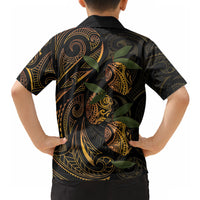 Hawaiian Mango Tribal Tattoo Hawaiian Shirt Gold Pacific Traditional Pattern
