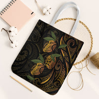 Hawaiian Mango Tribal Tattoo Tote Bag Gold Pacific Traditional Pattern