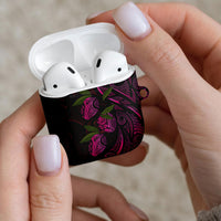 Hawaiian Mango Tribal Tattoo AirPods Case Pink Pacific Traditional Pattern