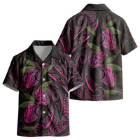 Hawaiian Mango Tribal Tattoo Kid Hawaiian Shirt Pink Pacific Traditional Pattern