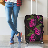 Hawaiian Mango Tribal Tattoo Luggage Cover Pink Pacific Traditional Pattern