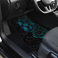 Hawaiian Mango Tribal Tattoo Car Mats Teal Pacific Traditional Pattern