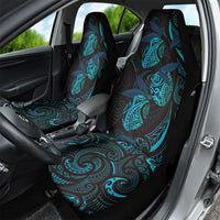 Hawaiian Mango Tribal Tattoo Car Seat Cover Teal Pacific Traditional Pattern