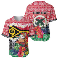 Personalised Vanuatu Joyeux Noel Baseball Jersey Proud To Be a Ni-Van Sand Drawing Art - Polynesian Pride