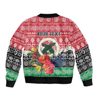 Personalised Vanuatu Joyeux Noel Bomber Jacket Proud To Be a Ni-Van Sand Drawing Art - Polynesian Pride