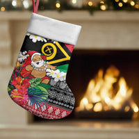 Personalised Vanuatu Joyeux Noel Christmas Stocking Proud To Be a Ni-Van Sand Drawing Art - Polynesian Pride
