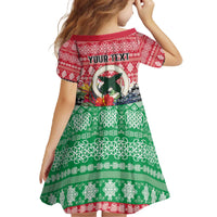 Personalised Vanuatu Joyeux Noel Family Matching Off The Shoulder Long Sleeve Dress and Hawaiian Shirt Proud To Be a Ni-Van Sand Drawing Art - Polynesian Pride