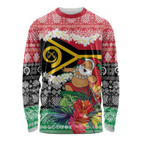 Personalised Vanuatu Joyeux Noel Long Sleeve Shirt Proud To Be a Ni-Van Sand Drawing Art - Polynesian Pride