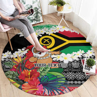Personalised Vanuatu Joyeux Noel Round Carpet Proud To Be a Ni-Van Sand Drawing Art - Polynesian Pride