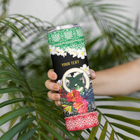 Personalised Vanuatu Joyeux Noel Skinny Tumbler Proud To Be a Ni-Van Sand Drawing Art - Polynesian Pride