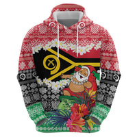 Personalised Vanuatu Joyeux Noel Zip Hoodie Proud To Be a Ni-Van Sand Drawing Art - Polynesian Pride