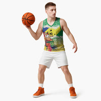 Personalised Malampa Joyeux Noel Basketball Jersey Proud To Be a Ni-Van Sand Drawing Art - Polynesian Pride