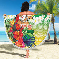 Personalised Malampa Joyeux Noel Beach Blanket Proud To Be a Ni-Van Sand Drawing Art - Polynesian Pride