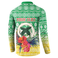 Personalised Malampa Joyeux Noel Button Sweatshirt Proud To Be a Ni-Van Sand Drawing Art - Polynesian Pride