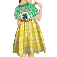 Personalised Malampa Joyeux Noel Kid Short Sleeve Dress Proud To Be a Ni-Van Sand Drawing Art - Polynesian Pride