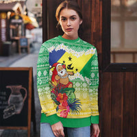 Personalised Malampa Joyeux Noel Ugly Christmas Sweater Proud To Be a Ni-Van Sand Drawing Art - Polynesian Pride