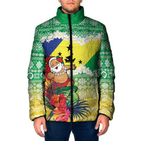 Personalised Malampa Joyeux Noel Padded Jacket Proud To Be a Ni-Van Sand Drawing Art - Polynesian Pride