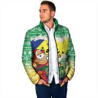 Personalised Malampa Joyeux Noel Padded Jacket Proud To Be a Ni-Van Sand Drawing Art - Polynesian Pride
