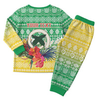 Personalised Malampa Joyeux Noel Christmas Pajama Set Proud To Be a Ni-Van Sand Drawing Art - Polynesian Pride