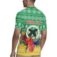 Personalised Malampa Joyeux Noel Rugby Jersey Proud To Be a Ni-Van Sand Drawing Art - Polynesian Pride